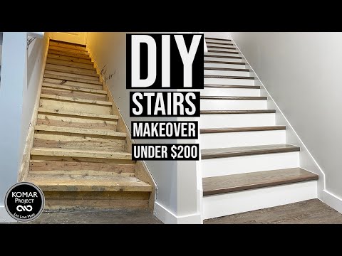 poster for DIY Stairs Makeover for Under $200 with Full Cost Breakdown!!