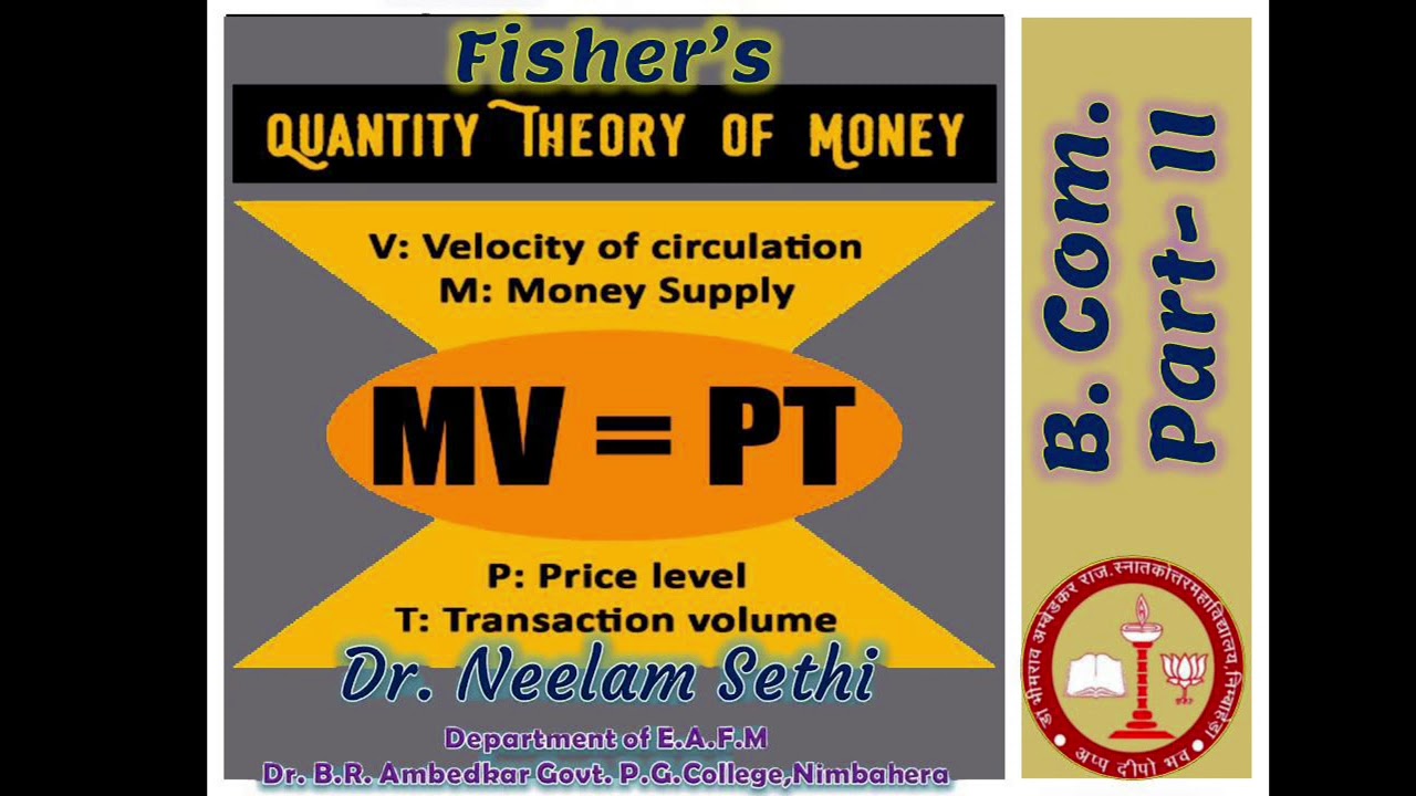 Fisher's Quantity Theory of Money YouTube