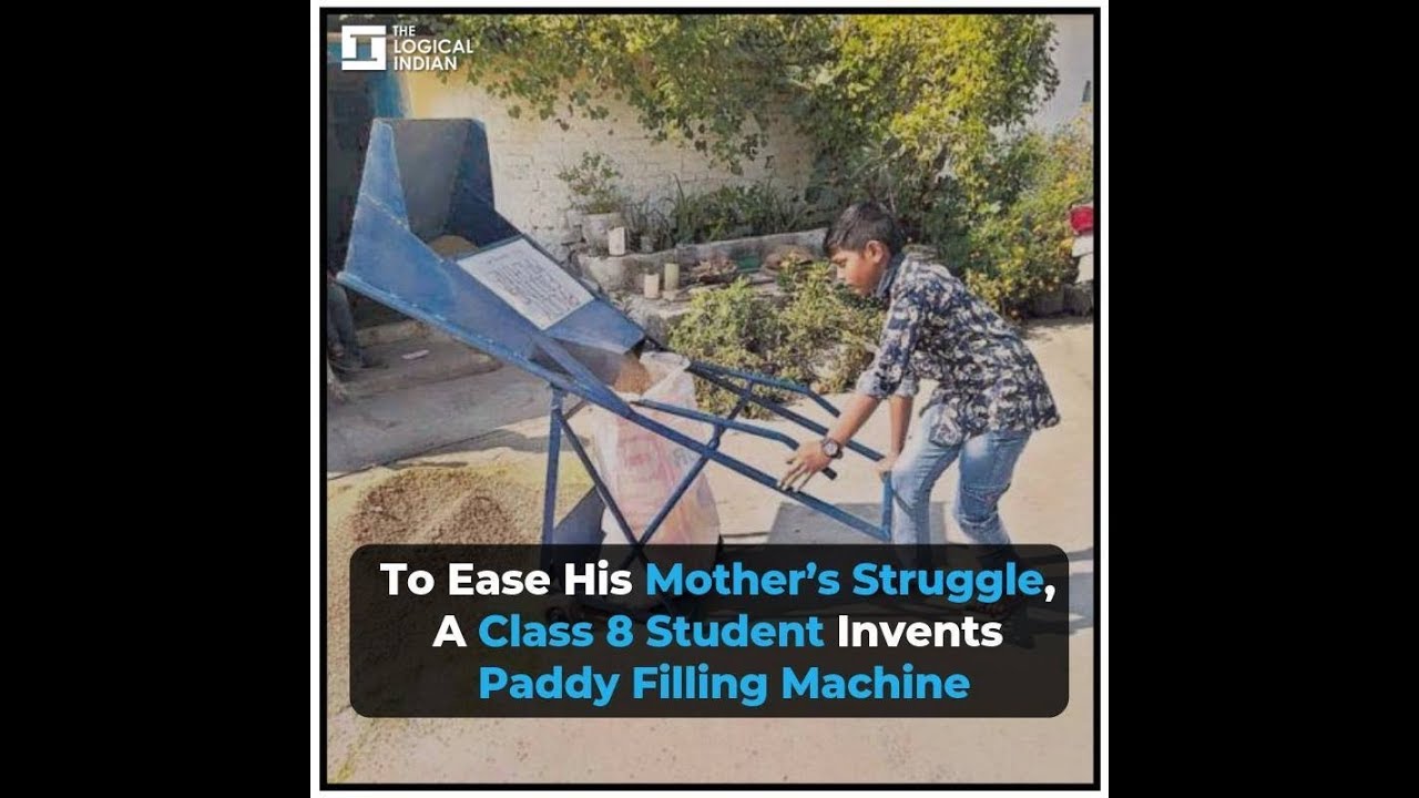 To Ease His Mother’s Struggle, A Class 8 Student Invents Paddy Filling Machine