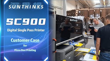 Customer Demo! Full Process of Printing Pizza Boxes with SC900 Single Pass Printer.