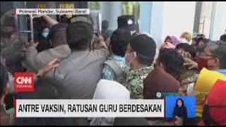 Antre Vaksin, Ratusan Guru Berdesakan