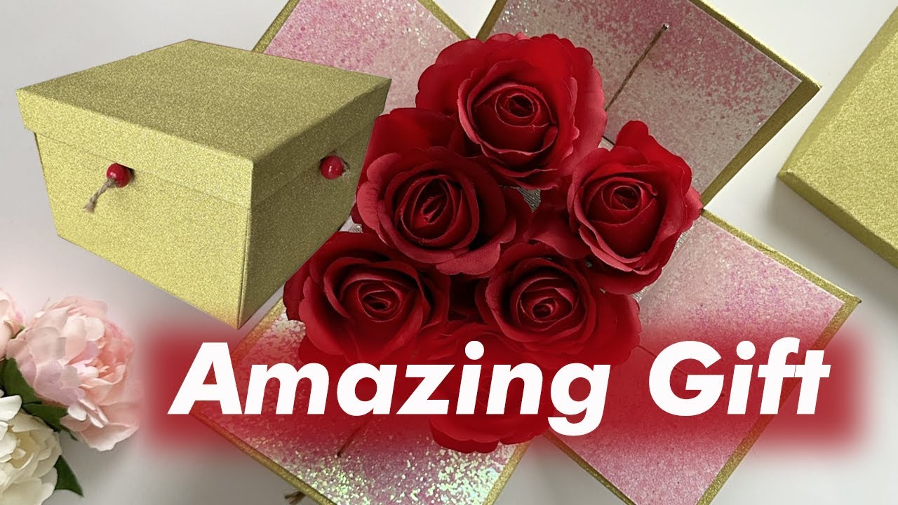 gift idea, exploding gift box with light - YouTube