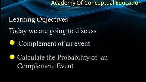 Probability | Lesson 04 | Complement of an event | Mathematics 4024