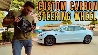 Custom Carbon Fiber Steering Wheel Tesla Model 3