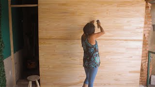 Levantando parede de madeira simples com Ivone Cipriano - Minha mãe 🤩