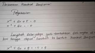 Persamaan Kuadrat (MTK kls XI)
