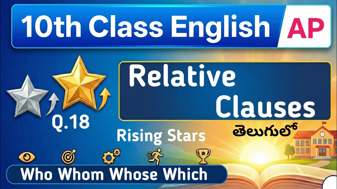 Q18 Who Whom Which Whose Rising Stars in Telugu AP Class 10 English Grammar Vocabulary in Telugu