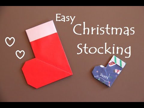 Origami Christmas Stocking (Level: 6 Year Old+)