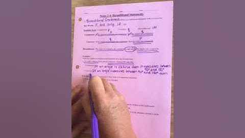 Lesson 2-4 Biconditional Statements