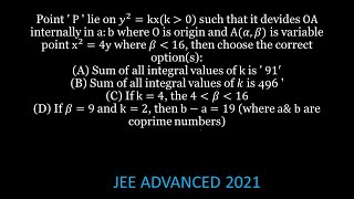 ADVANCED PROBLEM 183 IN MATHEMATICS FOR JEE ADVANCED 2021