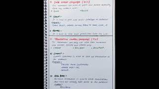 SQL Commands Handwritten notes || DDL , DML , DCL , TCL , DQL ||