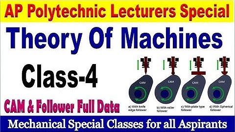 Theory of machines class 4 with CAM & Follower Special for all aspirants By SRINIVASMech