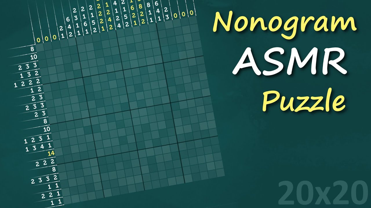 Solving a Big Nonogram Puzzle! Relaxing Soft Spoken ASMR