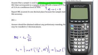 Confidence Intervals Mean Find Margin Of Error