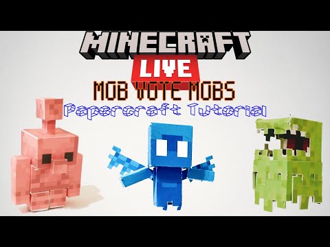 MC Live 2021 Mob Vote Mobs Papercraft Tutorial! | Allay, Glare, Copper Golem!