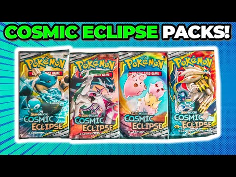 Pokemon Cosmic Eclipse Booster Pack Art Set OPENING!