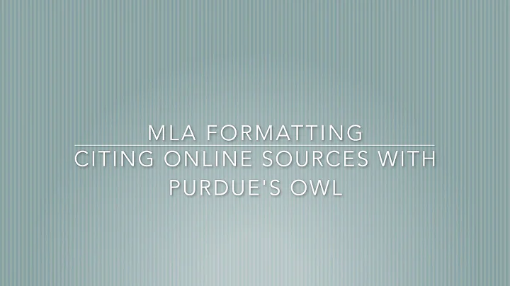 Master the Art of Citing Electronic Sources with Purdue's OWL