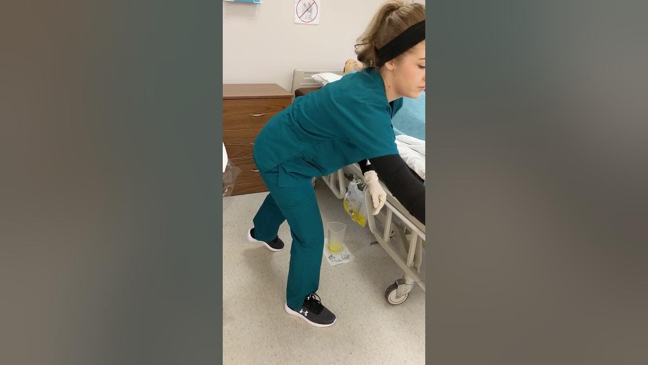 Emptying an Indwelling Catheter Drainage Bag YouTube