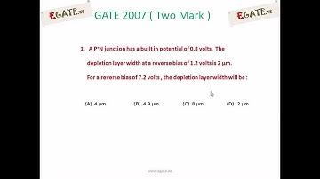 Problem on Diode (PN Junction) - GATE 2007 ECE (Electron Devices) - (www.egate.ws)