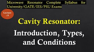 Cavity Resonators: Introduction, Types, Conditions | Resonator | Lec-9 | R K Classes |