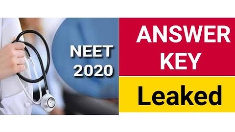 NEET 2020 answer key leaked | Full description in this video
