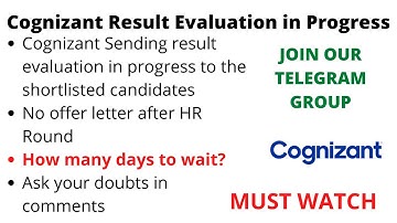 🔴 Cognizant Genc Evaluation in progress Cognizant | After TR and HR Round |