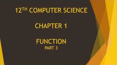 PART 3|| CHAPTER 1 || FUNCTION || 12TH COMPUTER SCINECE || ODD OR EVEN USING RECURSION METHOD