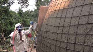 Monolithic Dome Construction with a Stucco Sprayer | Hildebrand Construction in Haiti