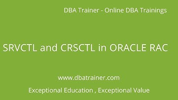 SRVCTL and CRSCTL in Oracle RAC