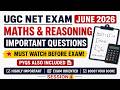 UGC NET June 2026 | Maths &amp; Reasoning Important Questions | Paper 1 Preparation