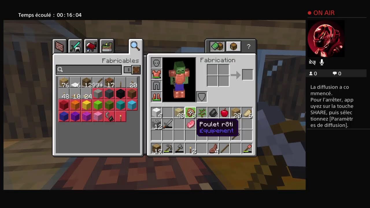 Survie minecraft en live 2