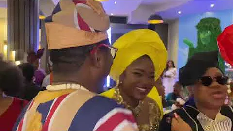 MOMENTS TOYIN ABRAHAM GREETS NKECHI BLESSINGS, MUYIWA ADEMOLA, RONKE OSHODI OKE, BUKOLA ARUGBA