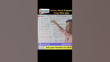 Number Based Programs Using while loop || #shorts || #ypcomputerclasses