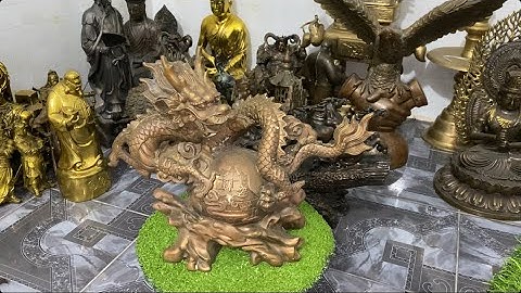 Tượng Rồng Đứng Trên Quả Địa Cầu Bằng Đồng. Anh Chị Mua Hàng Liên Hệ Shop 0928540369