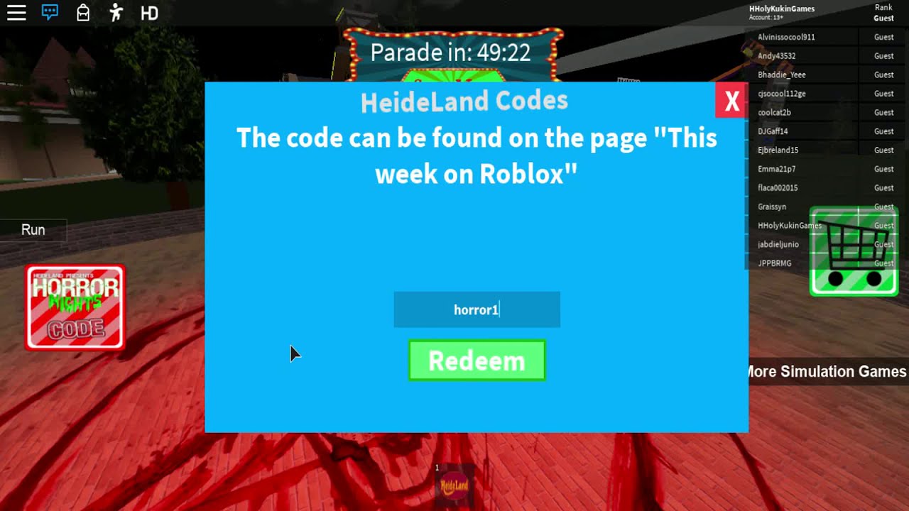 Code For Theme Park Heideland Youtube - heideland roblox get robux youtube