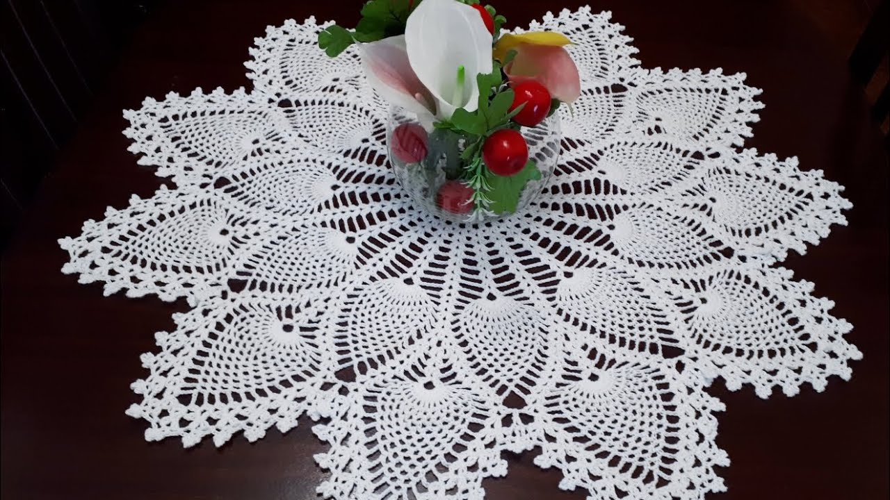 Crochet Pineapple Doily Barbara 1/2   #crochetpatterns #crochet #crochetaddict