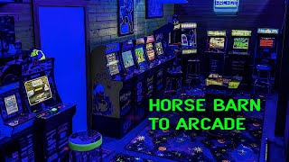 Arcade1up Home Arcade and Playable Retro-Gaming Console Museum Built in an Old Horse Barn