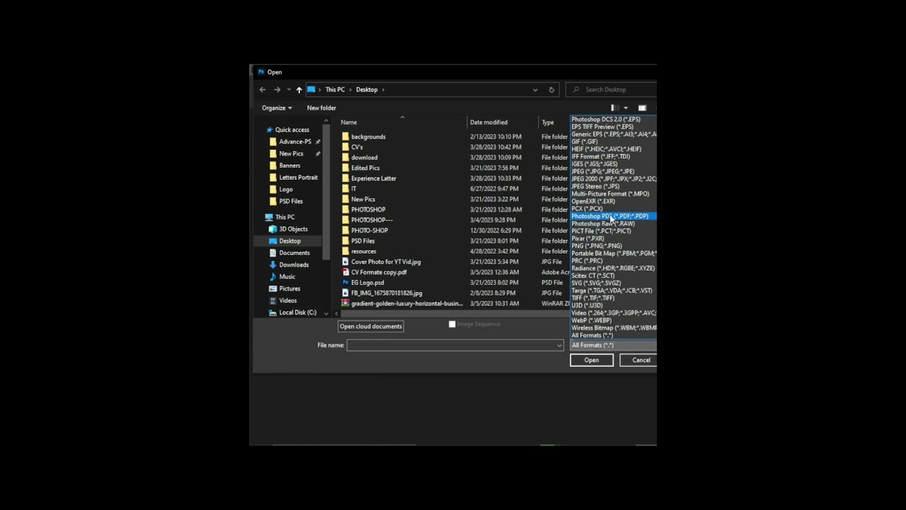 In Just Two Steps Open PDF Files in PS #photoshop #shortsfeed