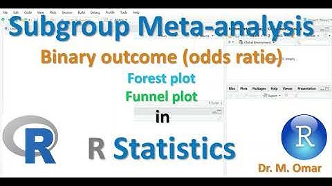 Subgroup meta analysis binary outcome odds ratio funnel forest plot in R statistics