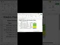 How to create a weekly planner with dynamic dates #exceltips #exceltricks