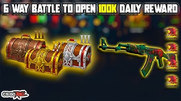 I DID 6 WAY BATTLE TO OPEN 100K DAILY REWARD | CSGOROLL | ROYCE_GAMBA