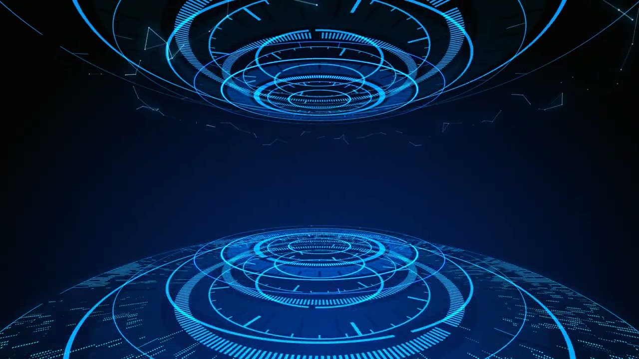 Blue Technology Sense HUD Holographic Particle Space Video Background