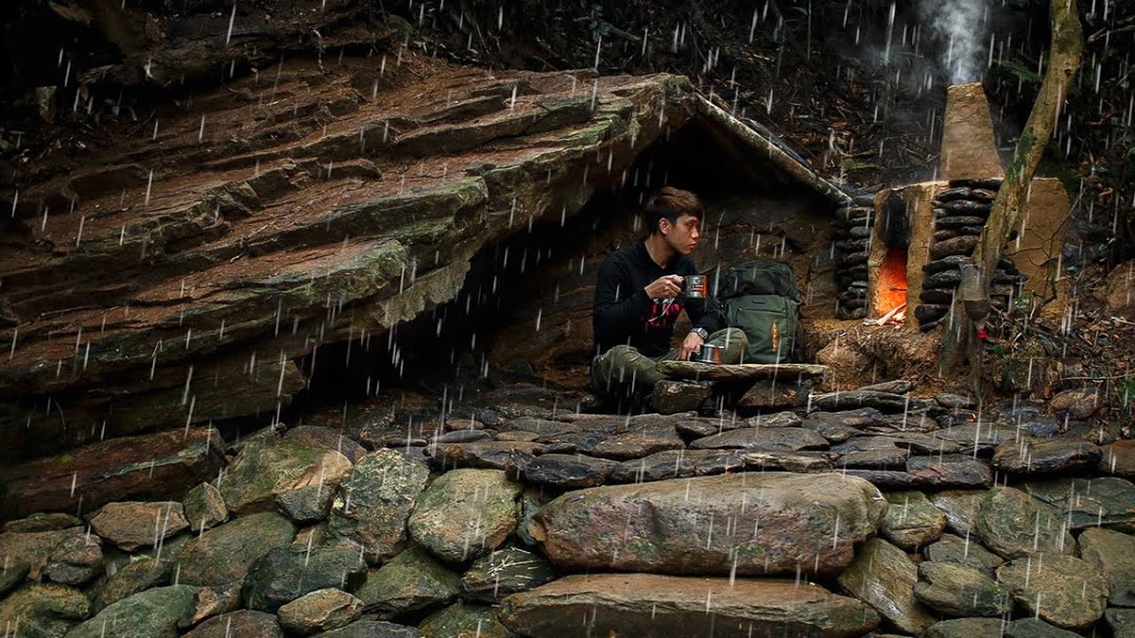 Stone shelter. Nature Shelters.