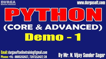 PYTHON tutorials || Demo - 1 || by Mr. N. Vijay Sunder Sagar On 25-04-2024 @8AM IST