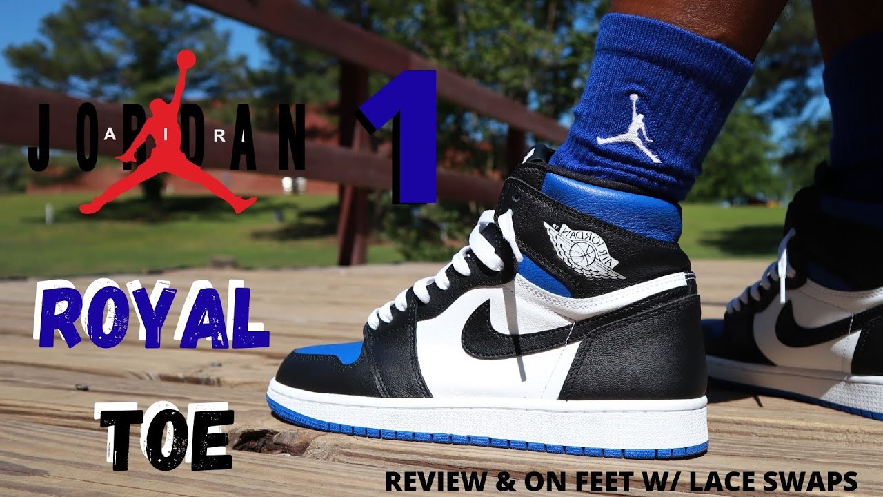 royal toe 1s blue laces
