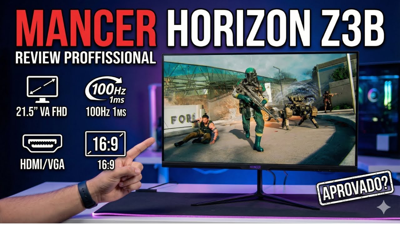 Monitor Gamer Mancer Horizon Z3B 100Hz 1ms VA Full HD | Vale a Pena em 2026 ? Review Completo!