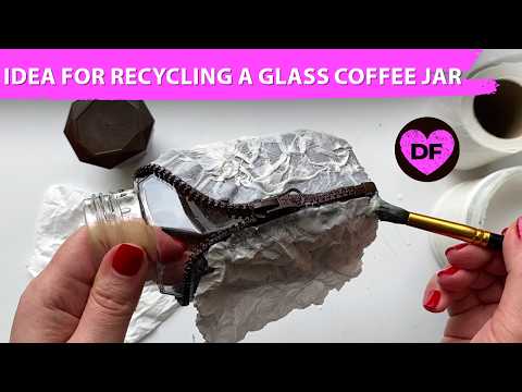 DIY 👼 🥰 Cute Glass Coffee Jar Recycling Idea 