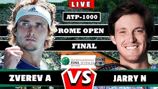 🔴LIVE: ZVEREV vs JARRY • | ATP Rome 2024 | AO tennis gameplay#zverev #jarry