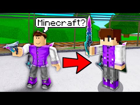 I played Roblox MM2 as a MINECRAFT Avatar.. (Murder Mystery 2)