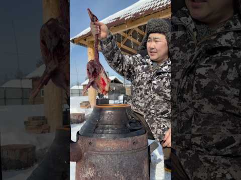 Goose in the Afghan cauldron😋 / Гусь в афганском казане😋 #pandasakha #food #cooking #yakutia